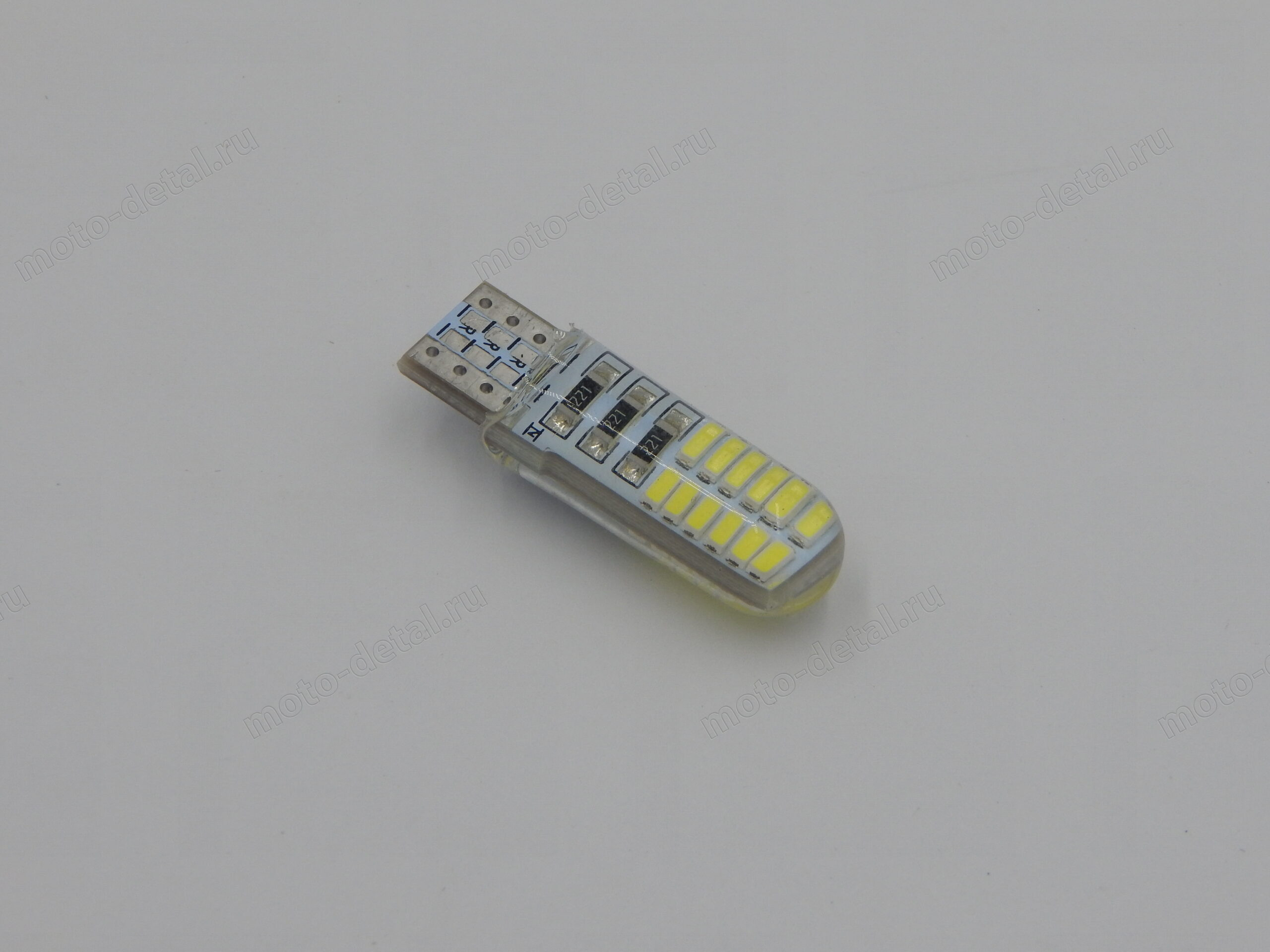 10729 Лампа LED-SMD силикон. T10 (W5W) 24-SMD 3014 (33*10мм) белый свет 10729 — фото 3